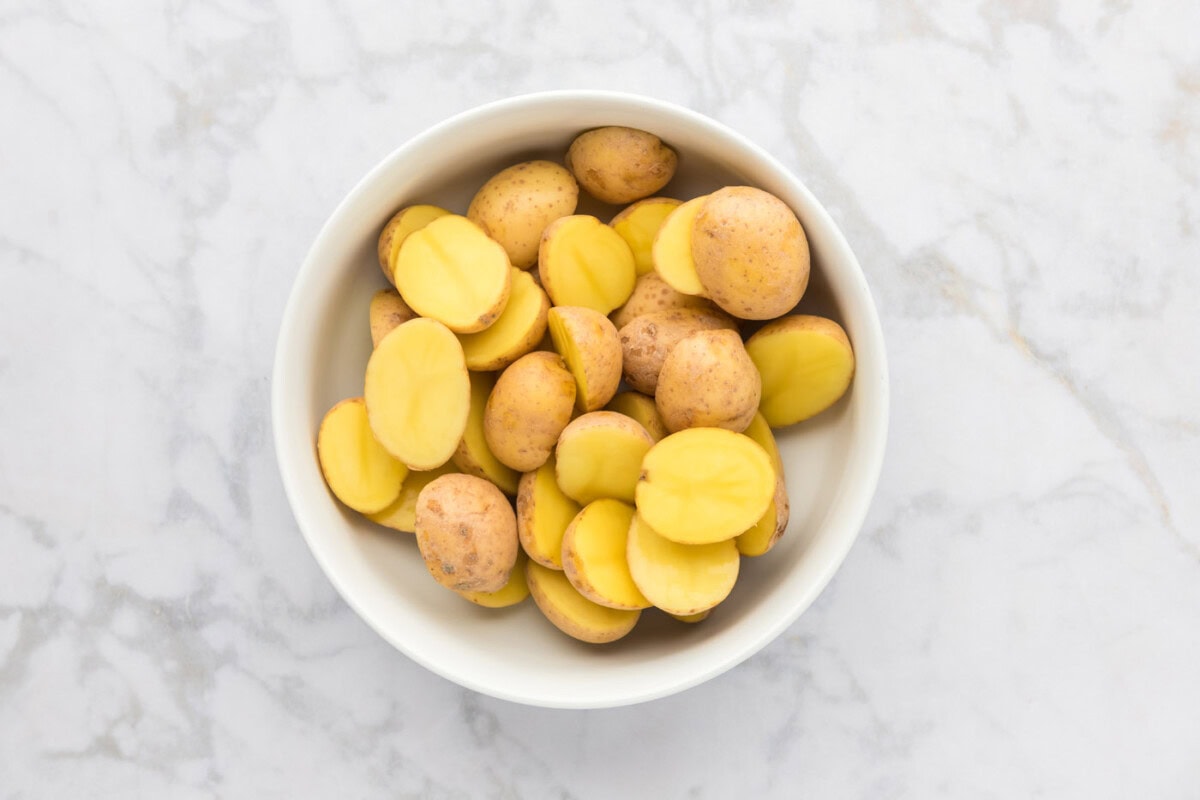 sliced potatoes in a bowl
