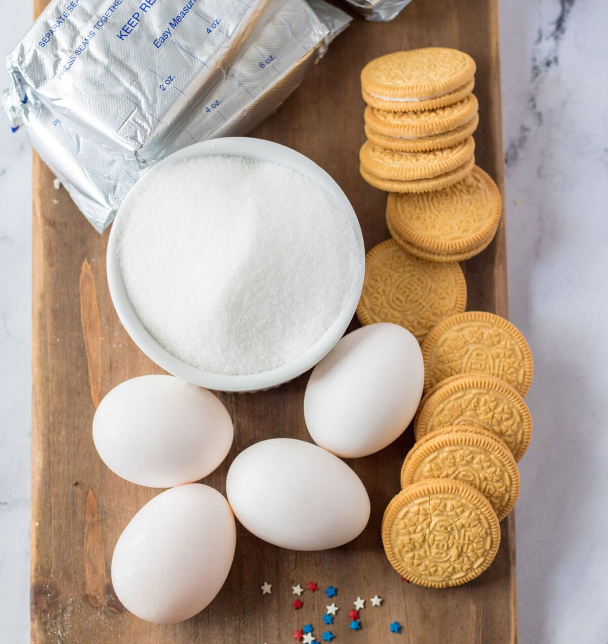 Ingredients for Patriotic Mini Cheesecakes