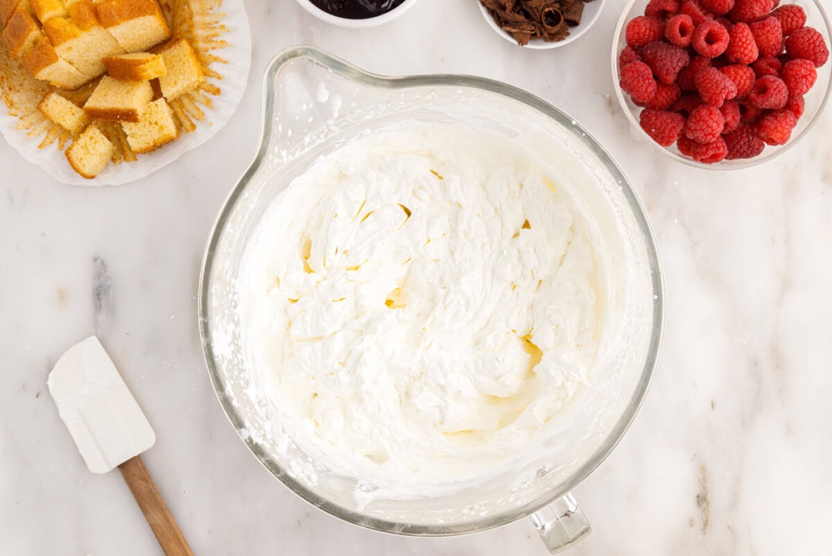 whipped cream in a bowl