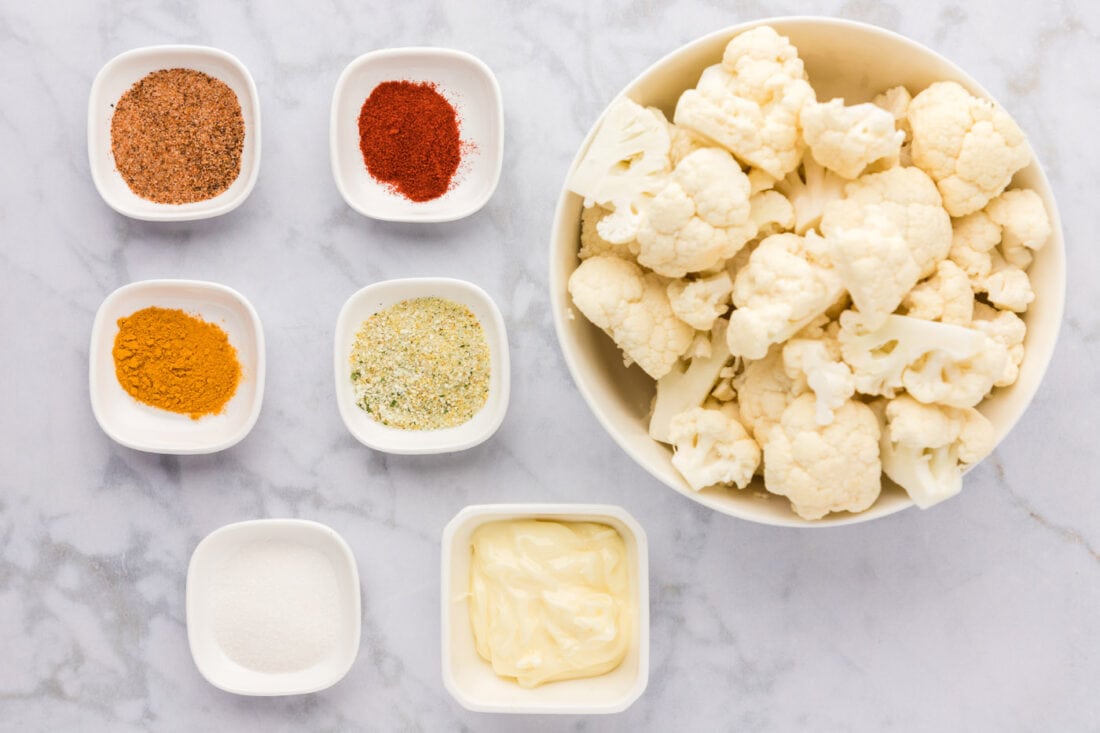 Ingredients for Spicy Roasted Cauliflower
