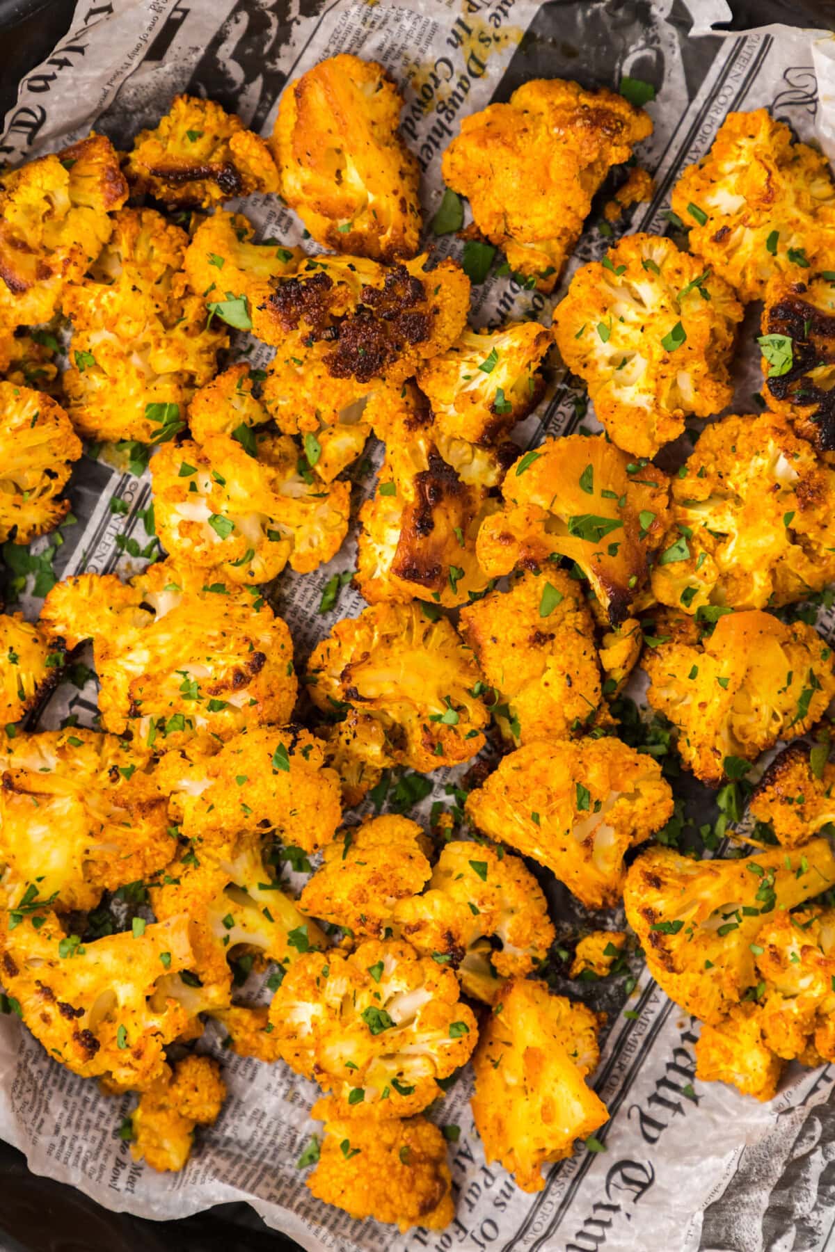 Close up photo of Spicy Roasted Cauliflower