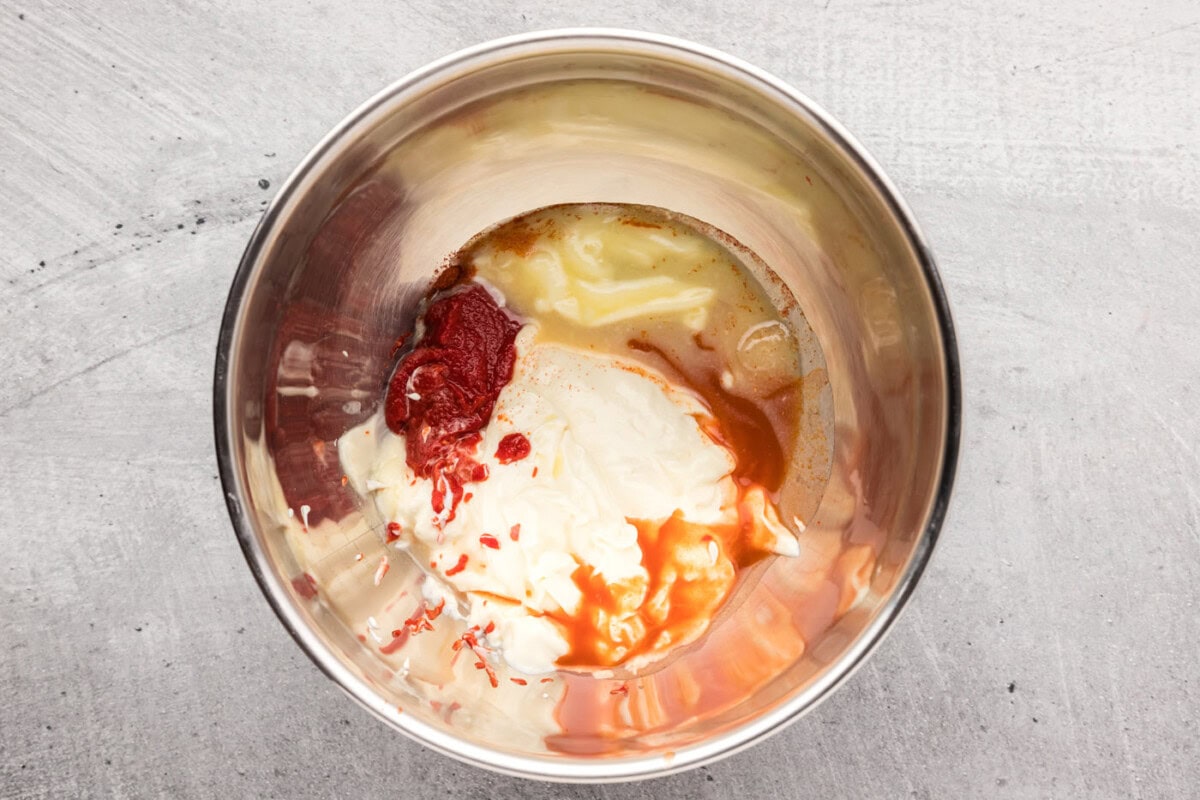 yum yum sauce ingredients in a mixing bowl