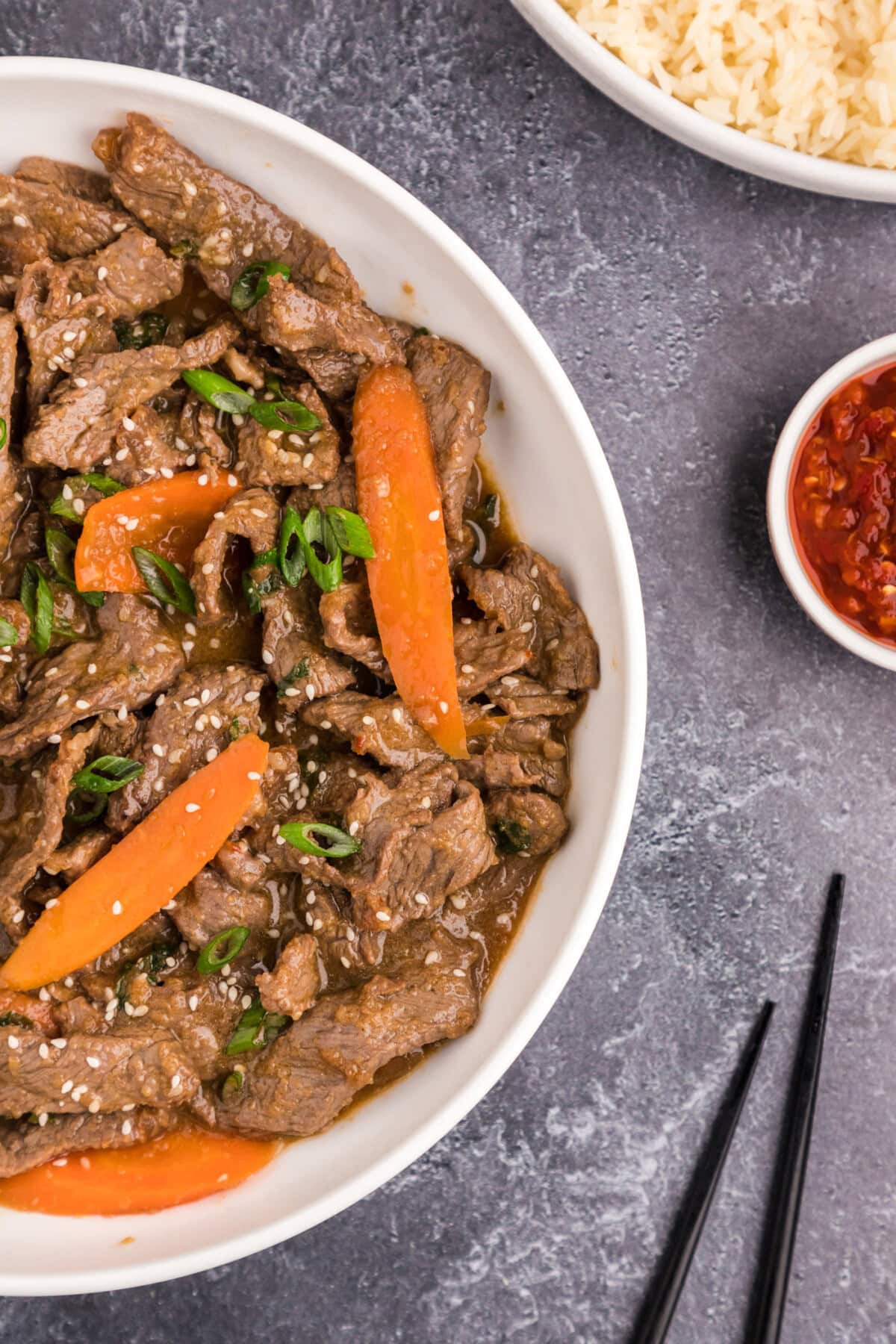 Close up photo of Beef Bulgogi in a bowl
