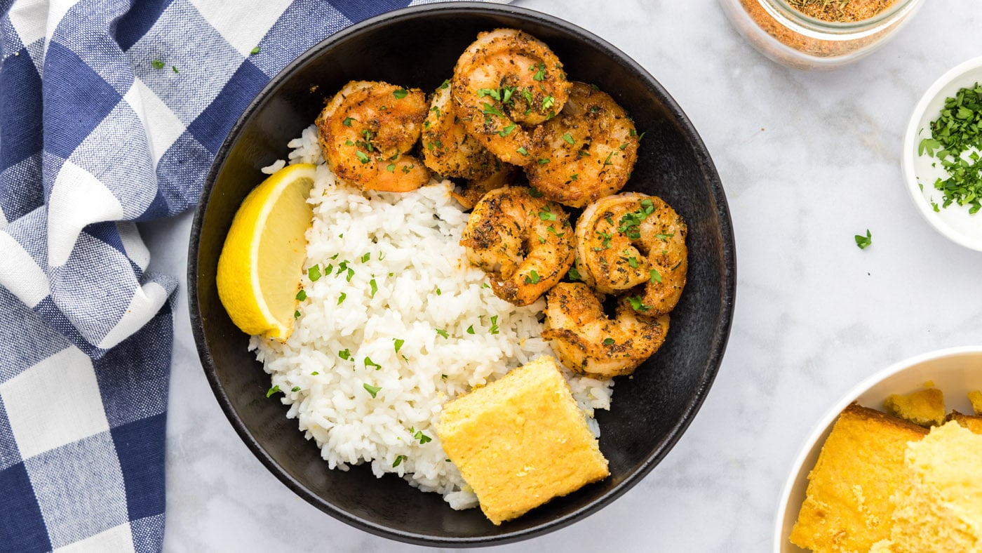 You only need a handful of ingredients to get this Cajun shrimp on the table, plus the willpower to 