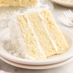 Slice of Coconut Cake on a plate