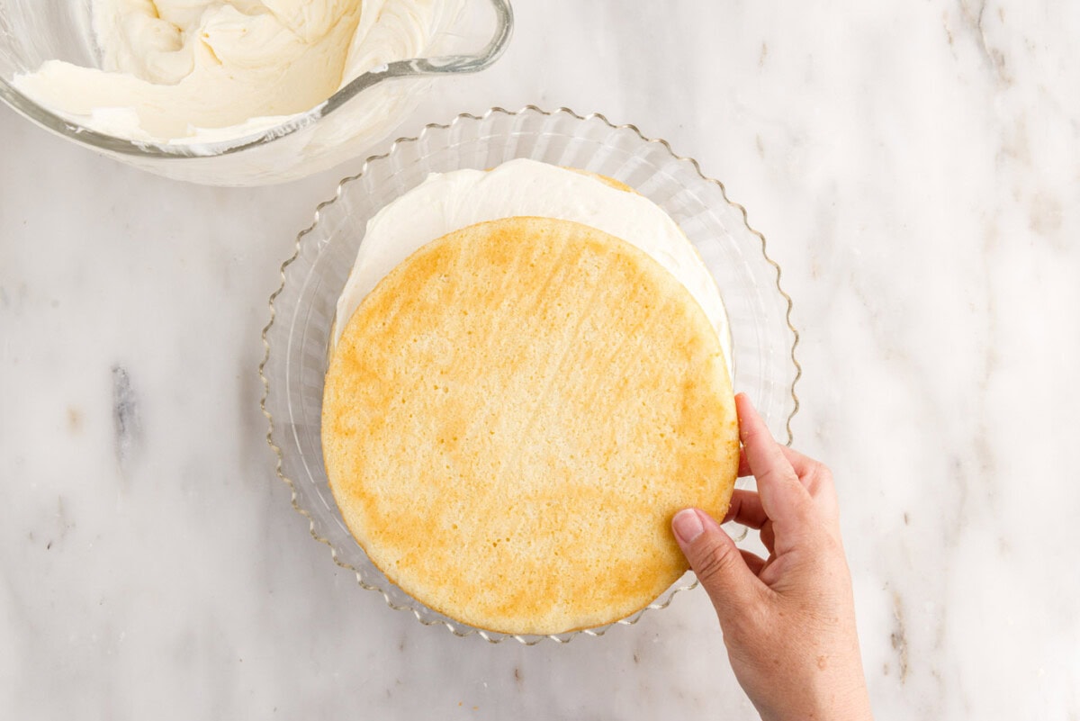 adding second cake layer