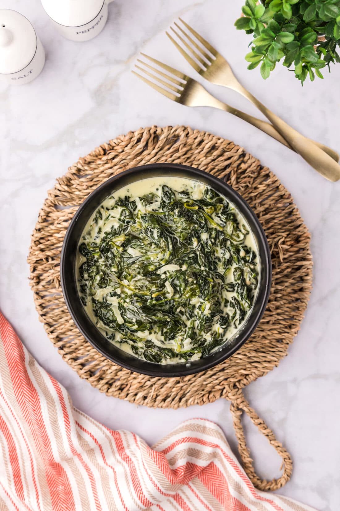 Bowl of Creamed Spinach