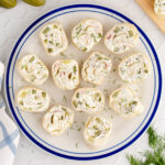 Dill Pickle Pinwheels on a plate