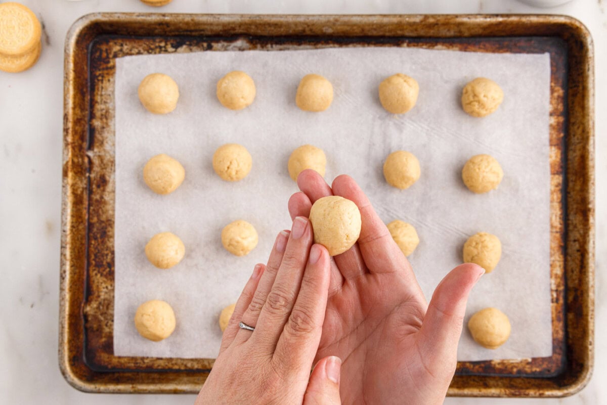 rolling Oreo balls