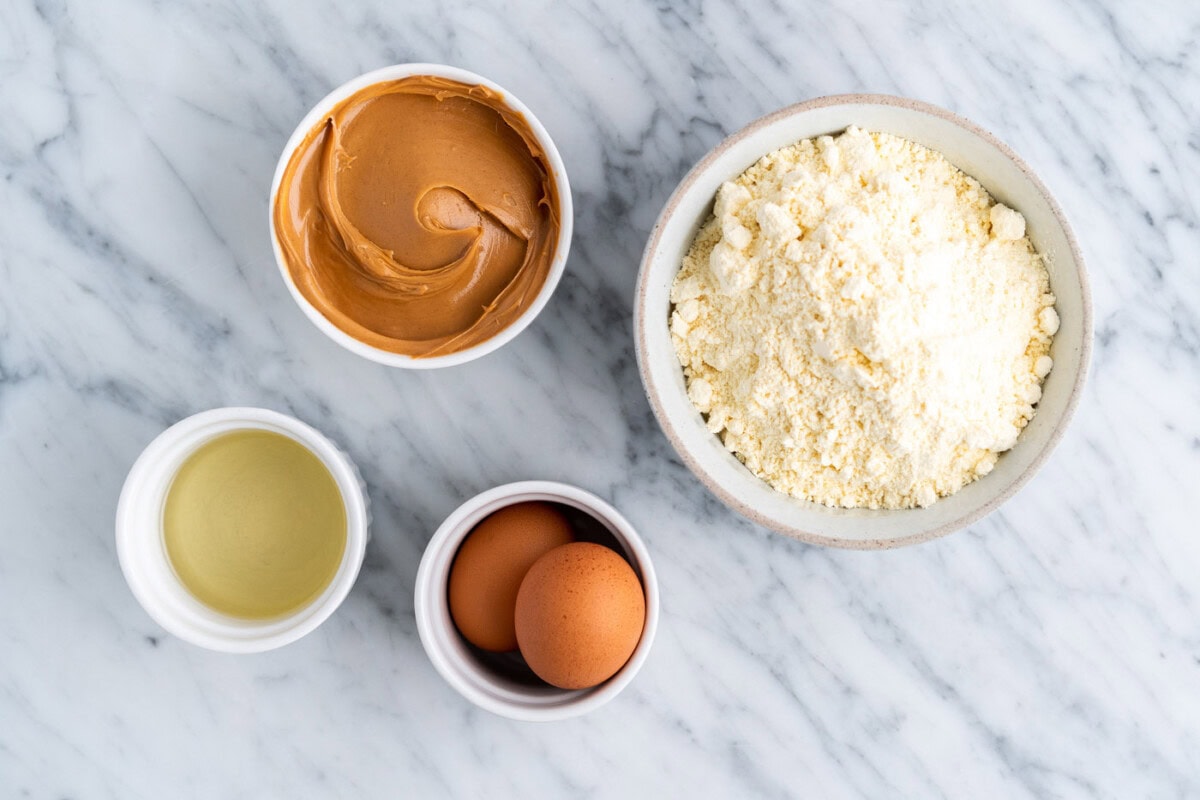 Ingredients for Peanut Butter Cake Mix Cookies