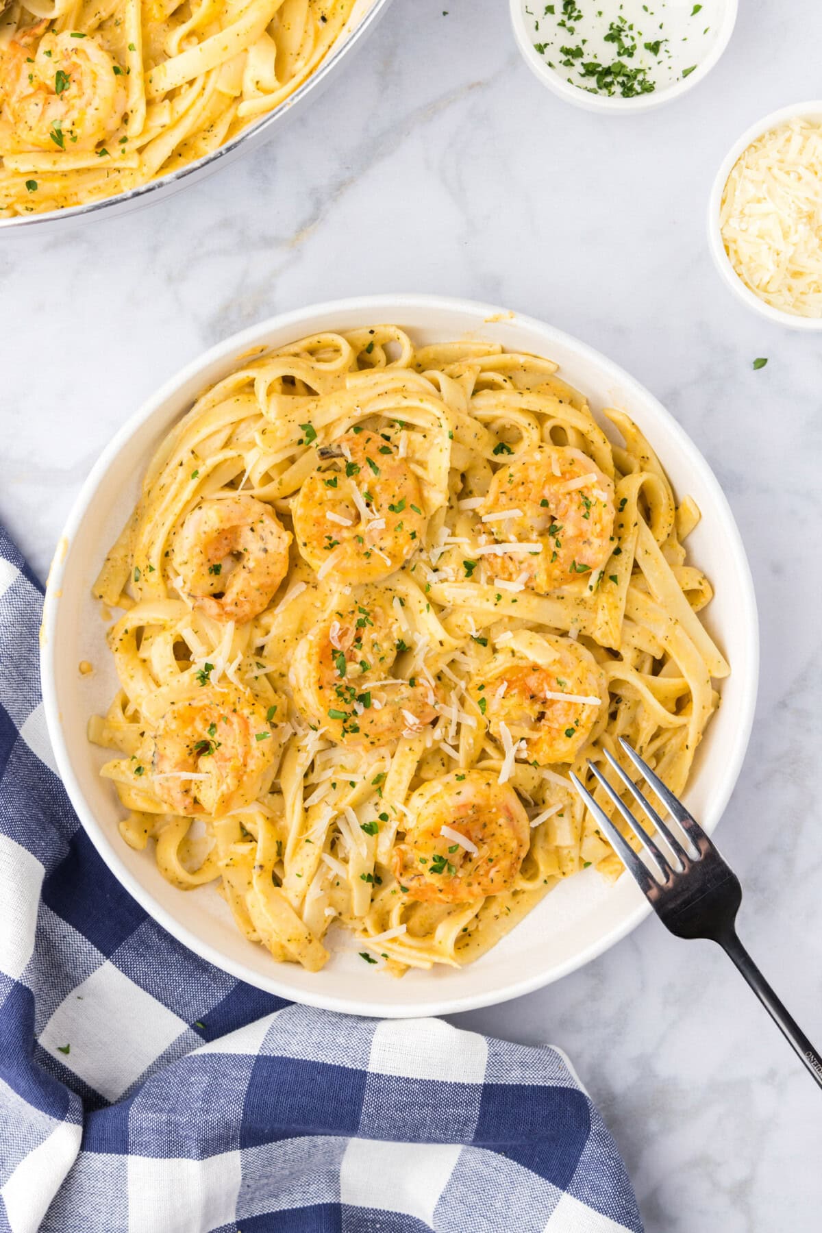 Bowl of Shrimp Alfredo