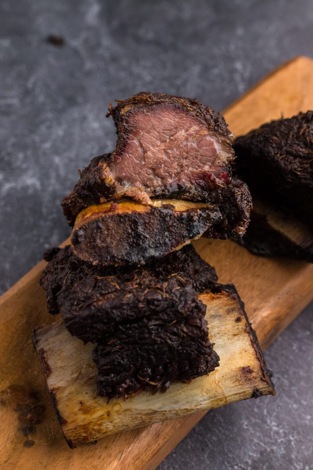 Smoked Beef Short Rib stacked on another Smoked Beef Short Rib