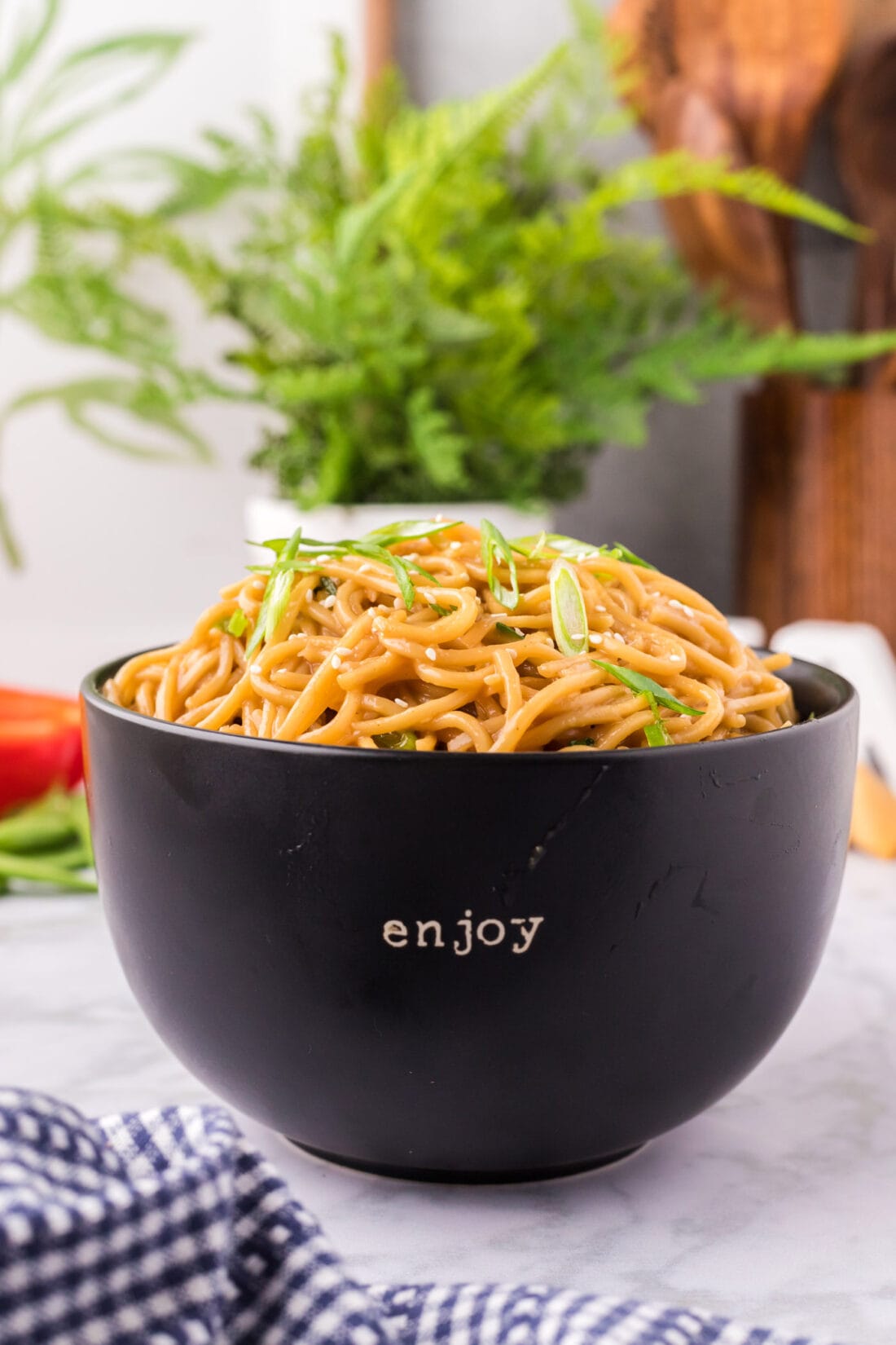 Teriyaki Noodles in a bowl