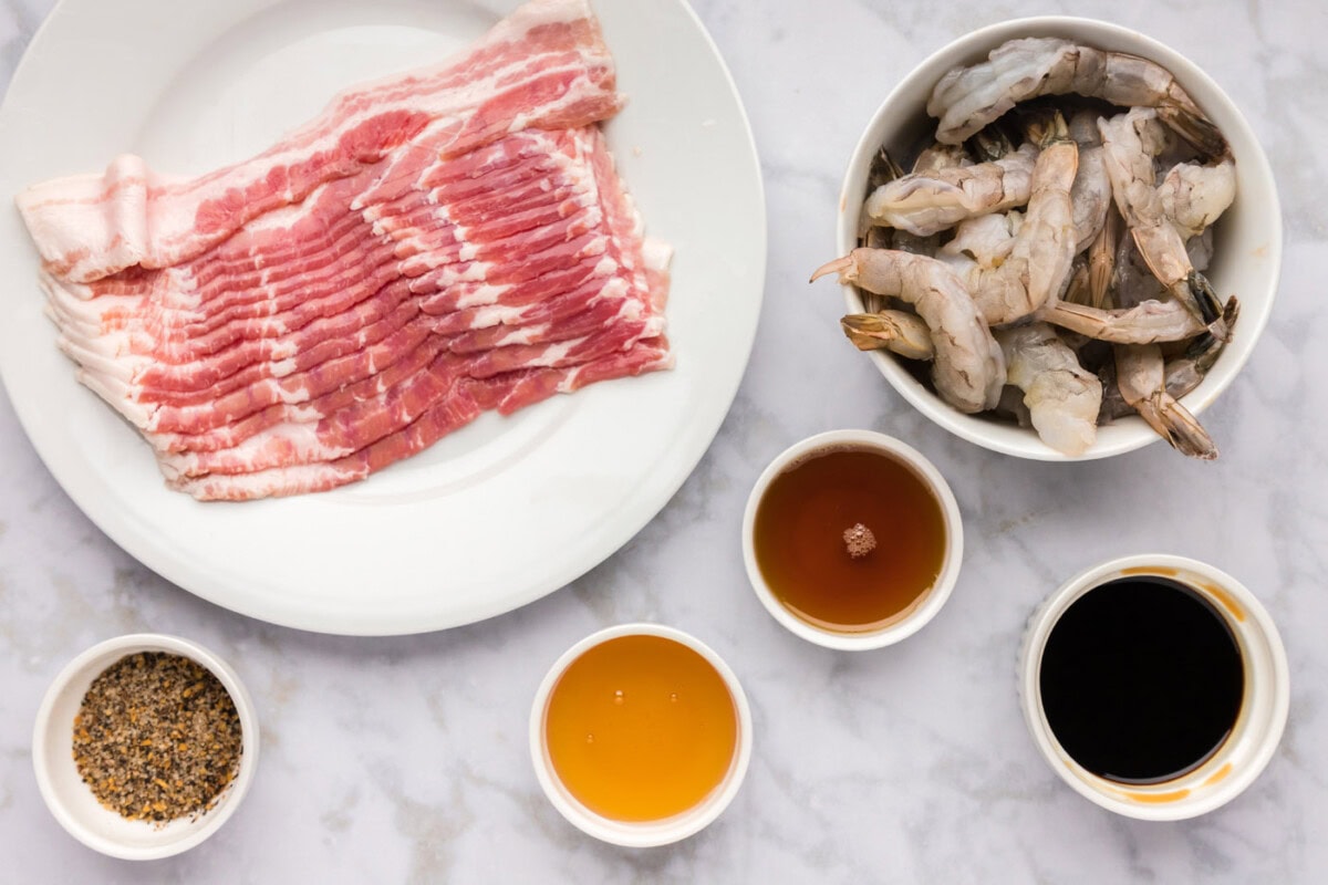 Ingredients for Bacon Wrapped Shrimp