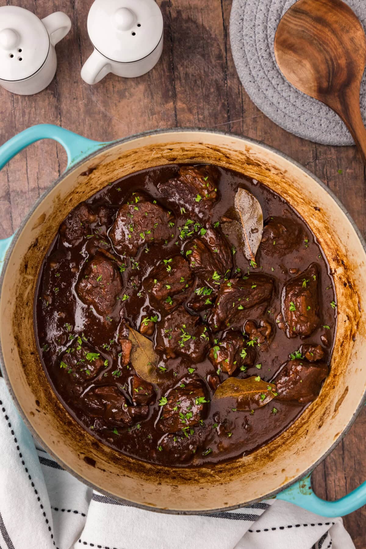 Pot of Beef Tips and Gravy