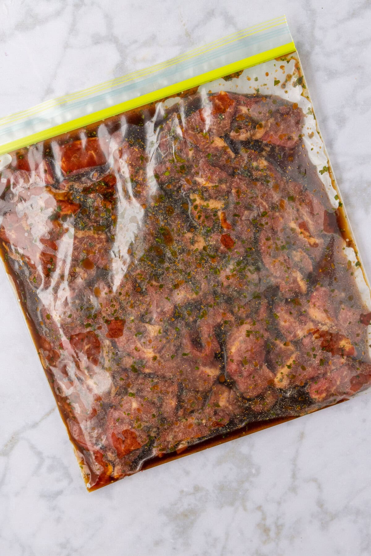 Fajita Marinade in a zip top bag