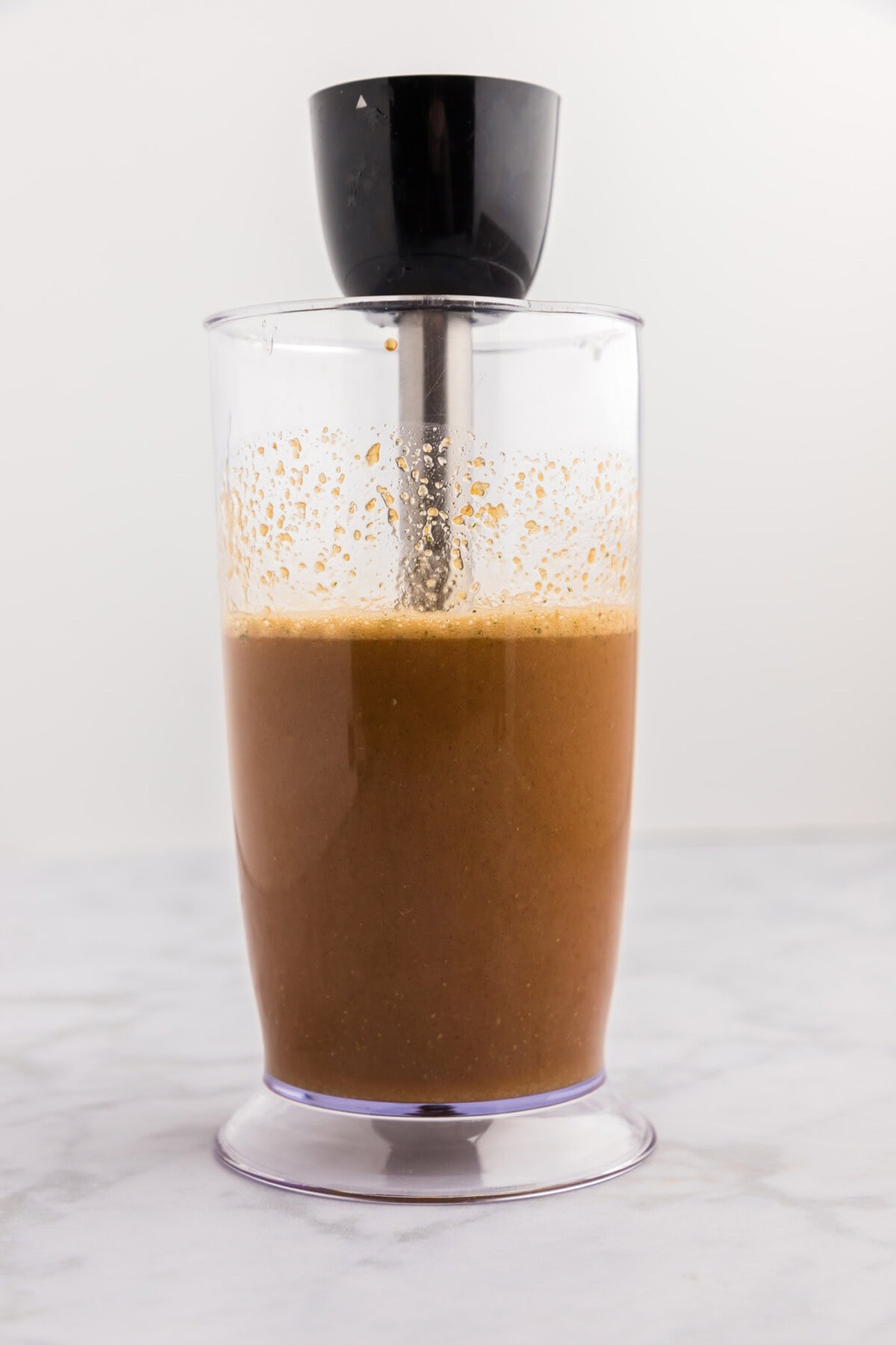 Honey Garlic Chicken Marinade in a immersion blender cup