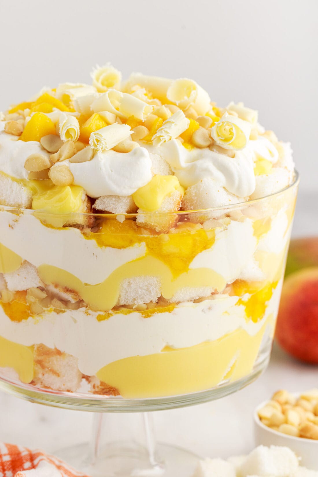 Close up photo of a Mango Trifle