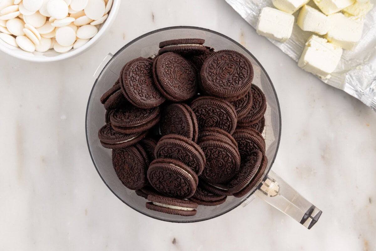 oreo cookies in a food processor