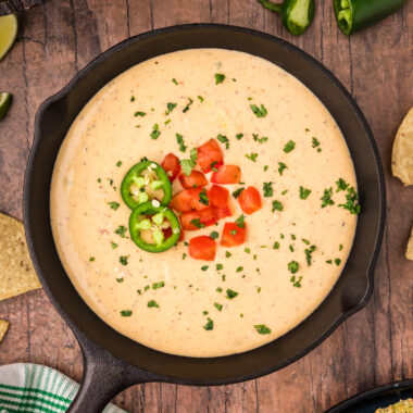 Queso Dip in a skillet