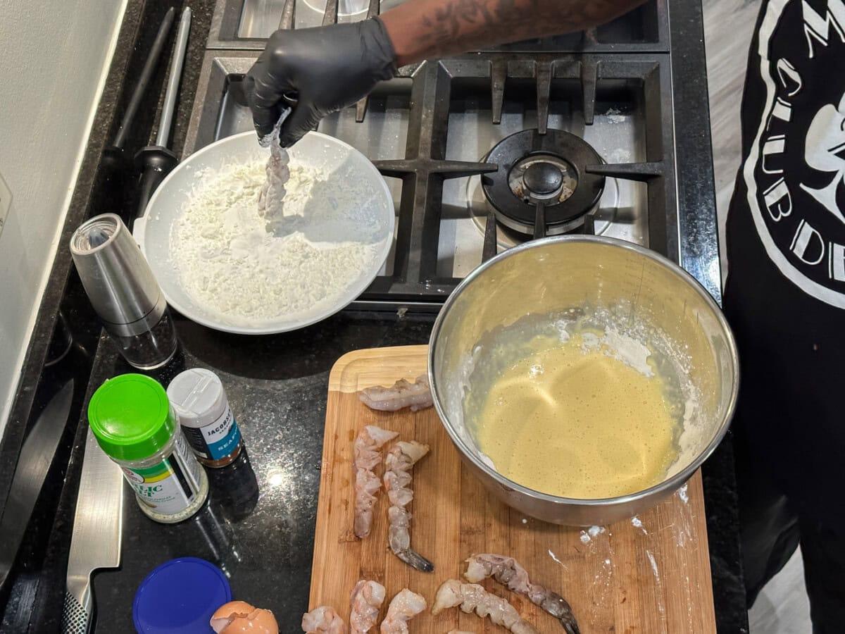 cornstarch dipped shrimp