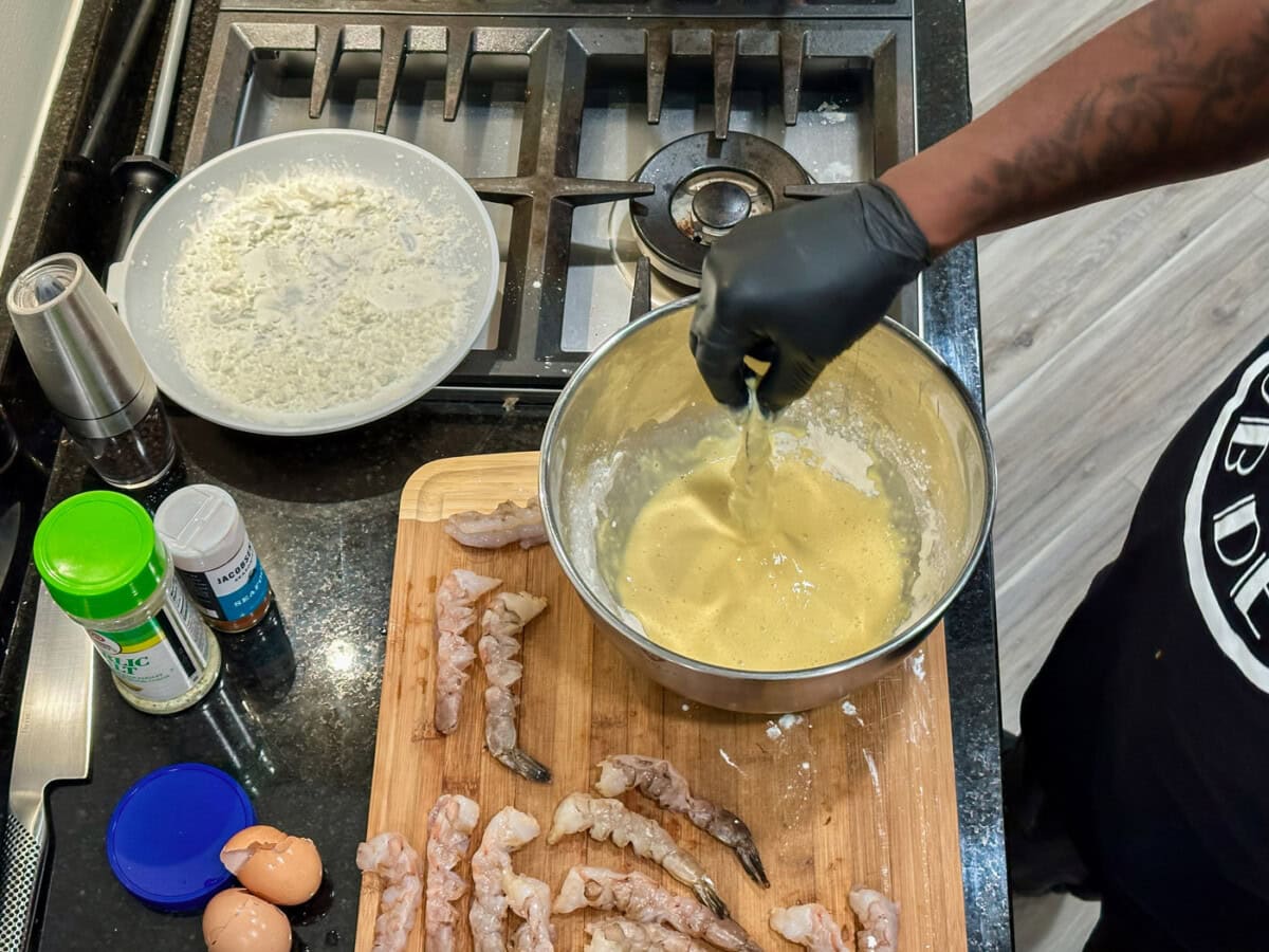 shrimp dipped in batter