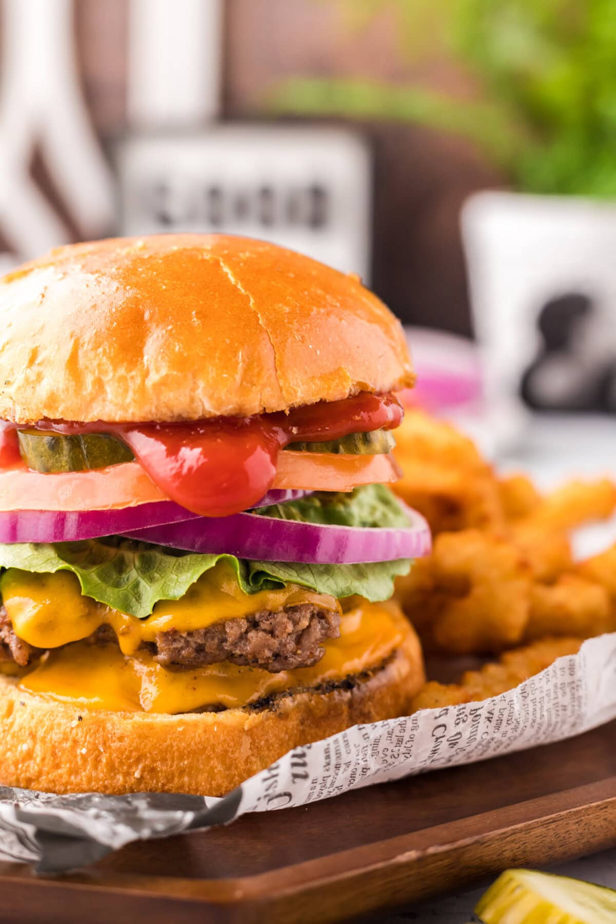 Close up photo of a Smash Burger
