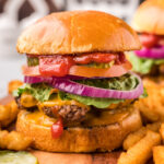 Smash Burger on a platter