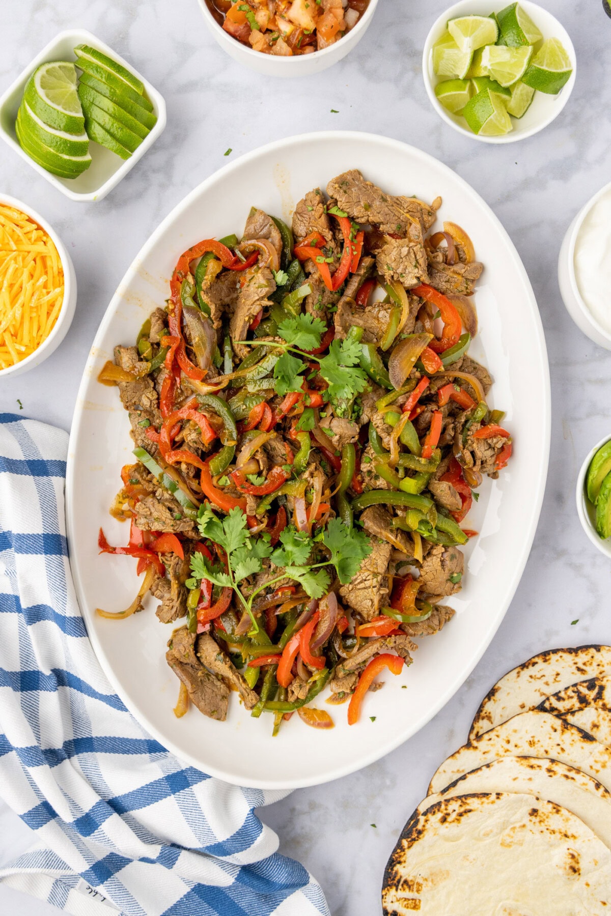 Steak Fajitas on a platter