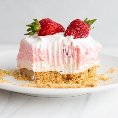 Strawberry Lasagna on a plate