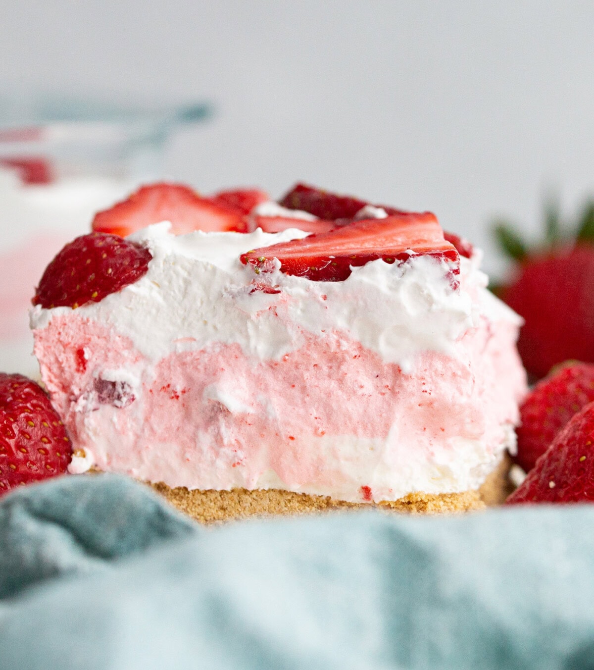 Square piece of Strawberry Lasagna