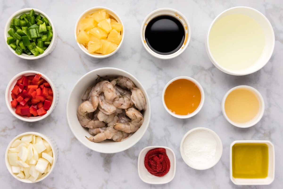Ingredients for Sweet and Sour Shrimp