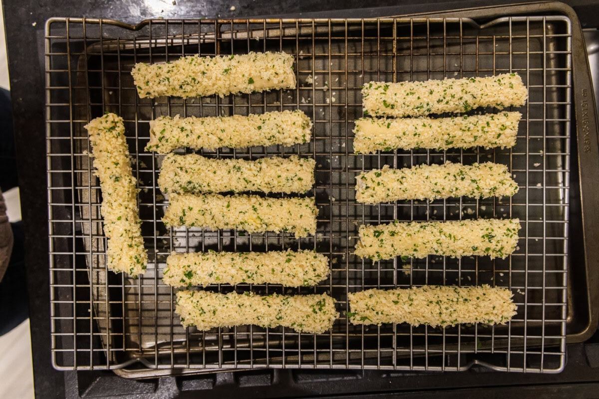 panko crusted wonton cheese sticks