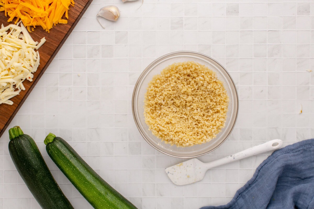panko bredcrumbs mixed with butter in a bowl