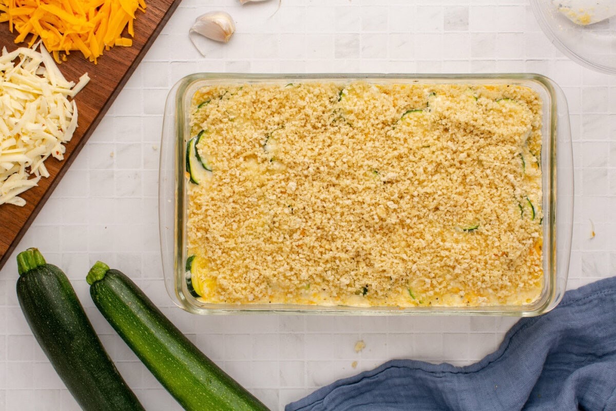 zucchini casseroled with panko breadcumb topping
