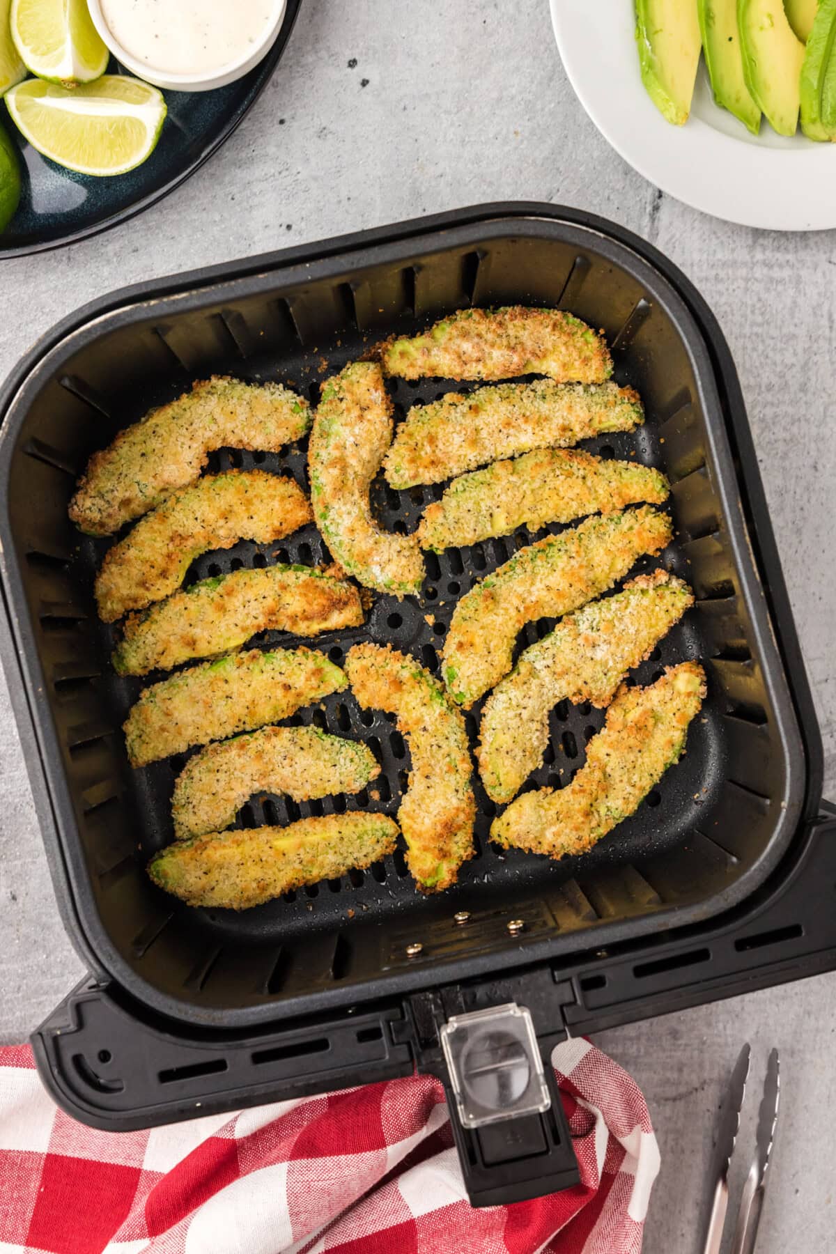 Air Fryer Avocado Fries in an Air Fryer basket
