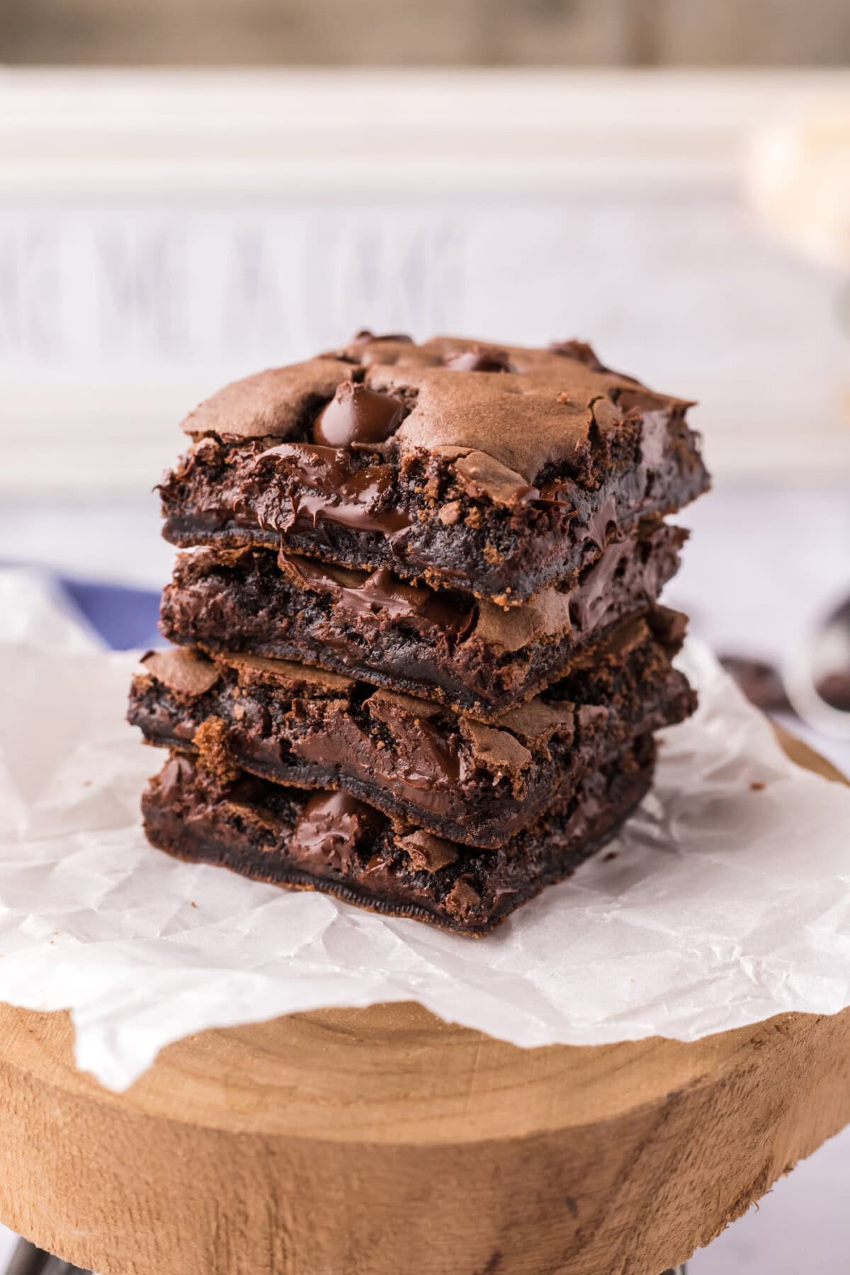 Stack of Cake Mix Brownies