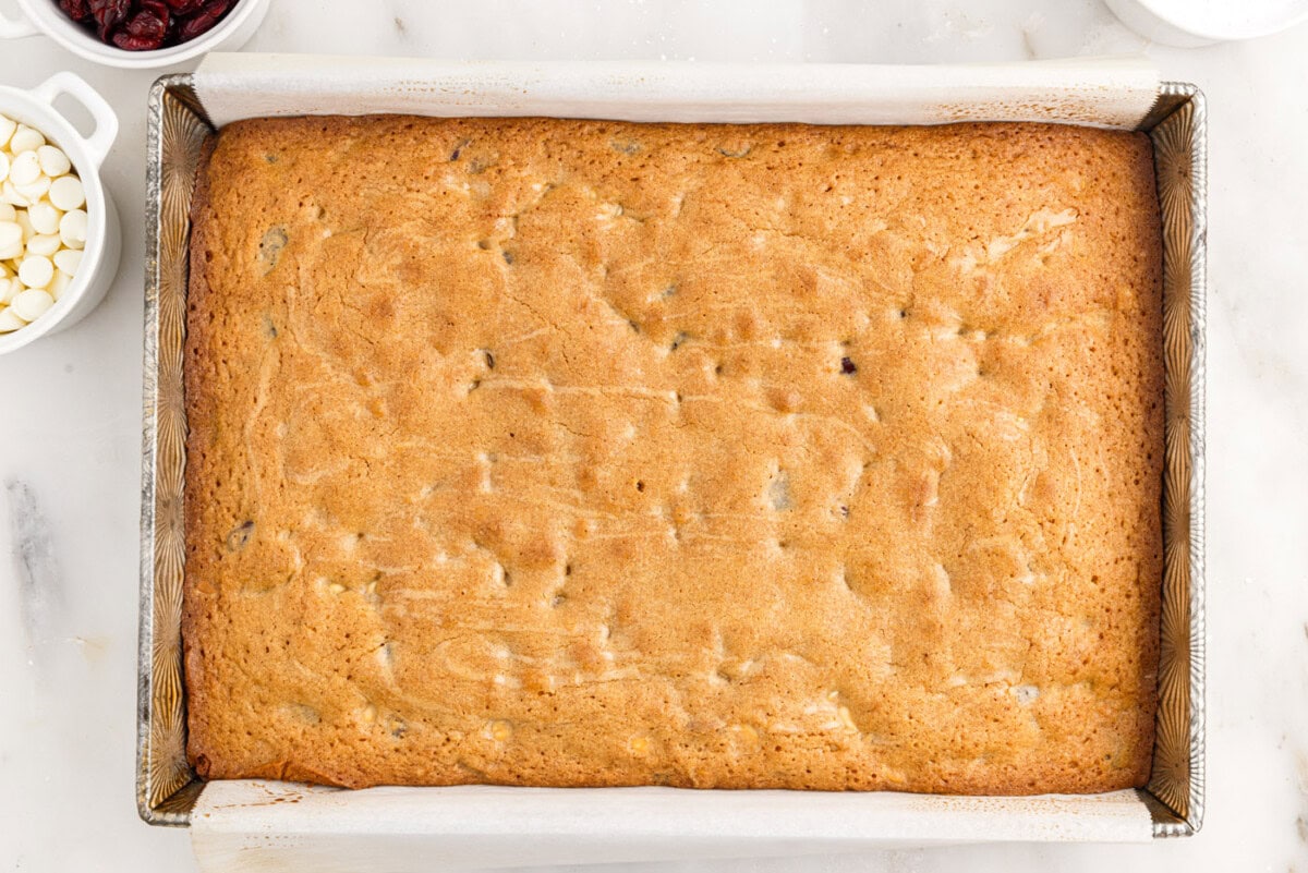 baked white chocolate cranberry blondies