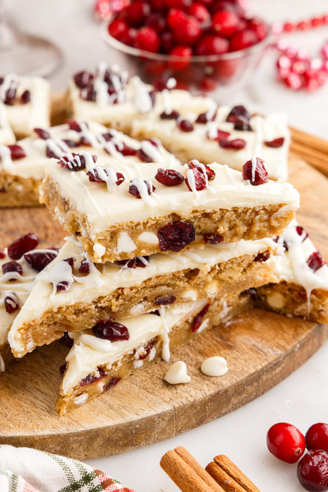 Stack of Cranberry Bliss Bars