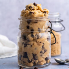 Glass jar filled with Edible Cookie Dough