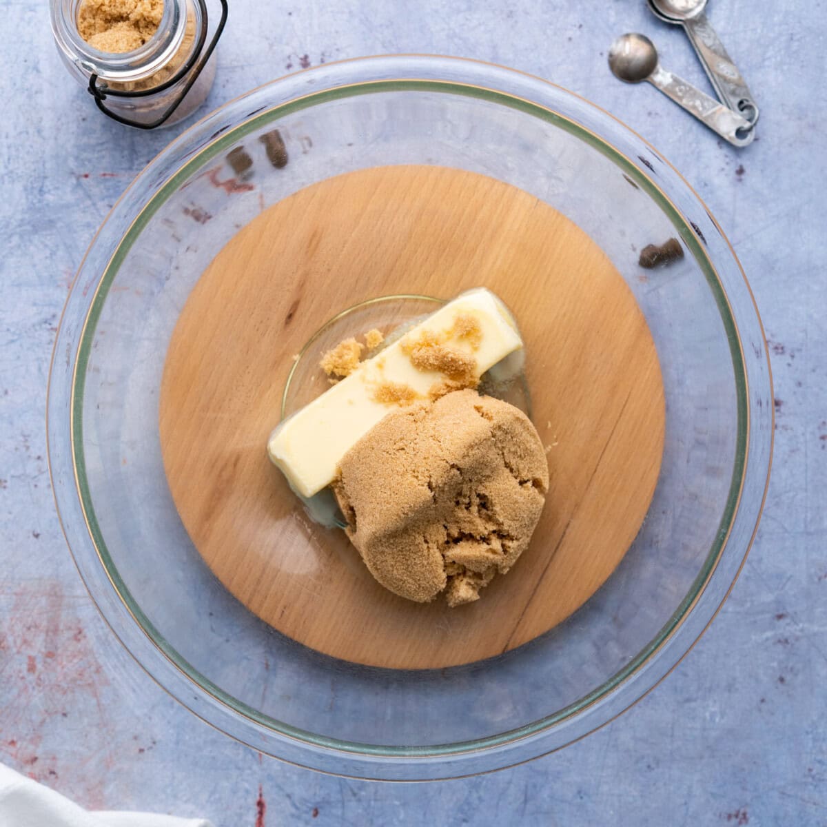 butter and brown sugar in a bowl