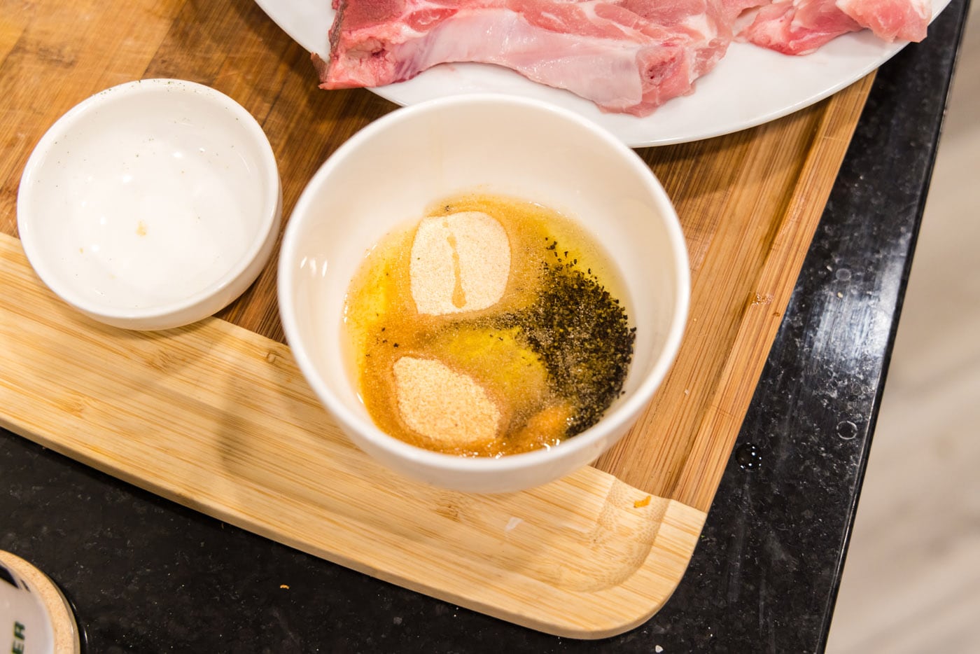 garlic butter ingredients in a bowl