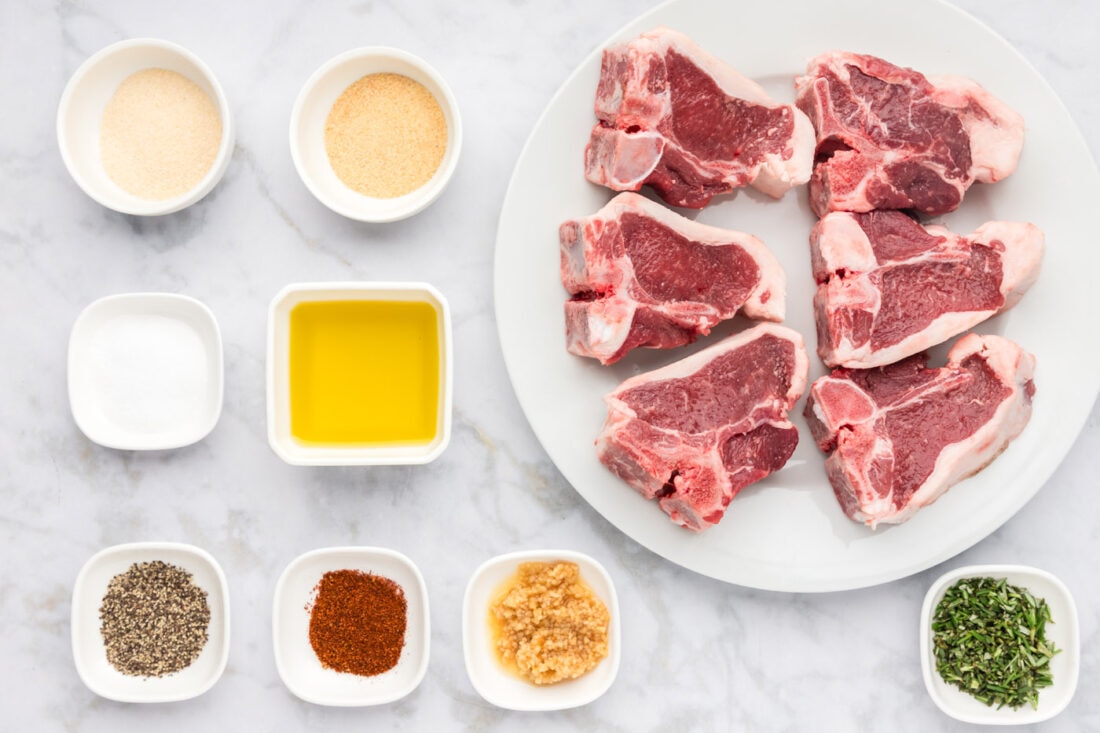 Ingredients for Grilled Lamb Loin Chops
