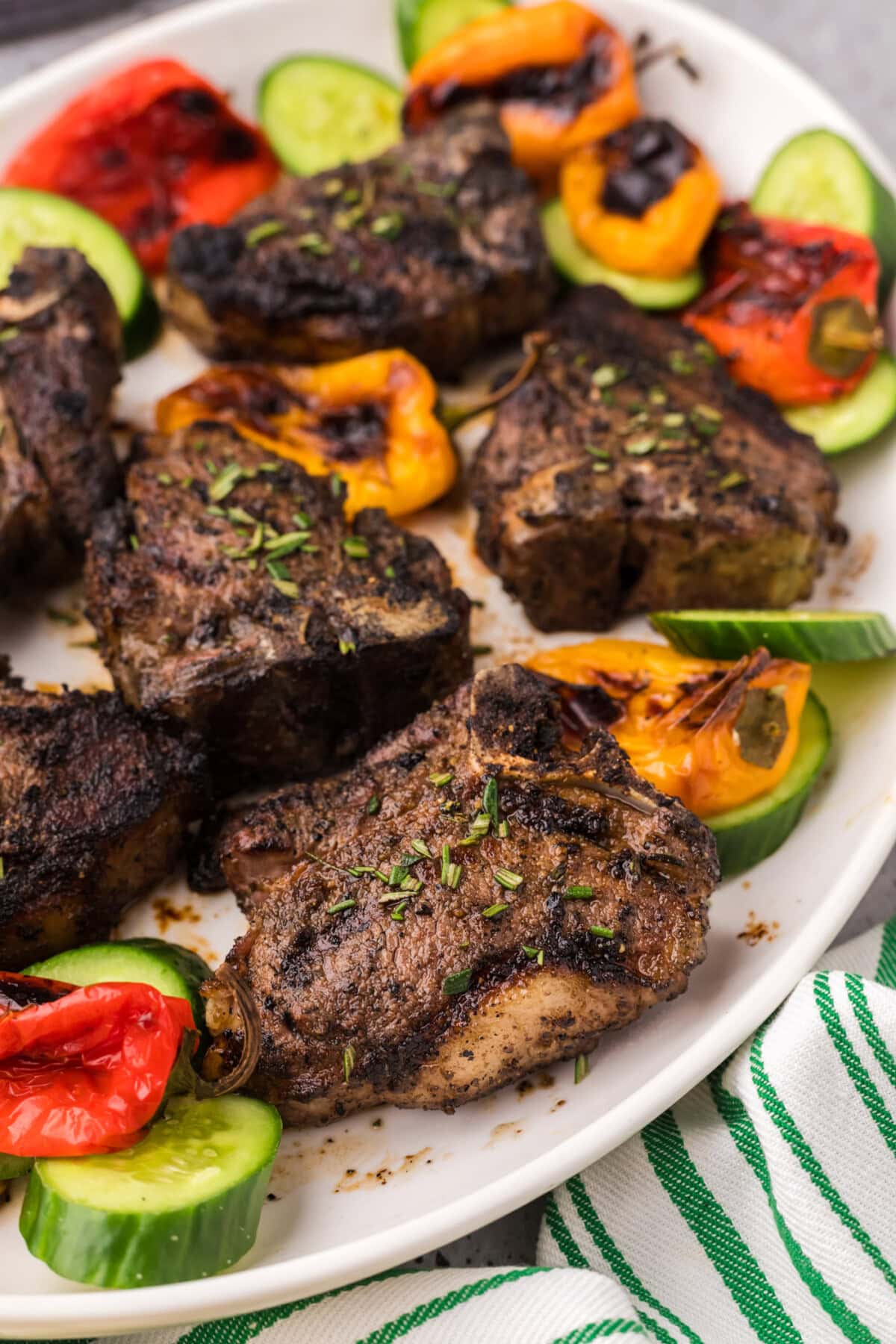 Close up photo of Grilled Lamb Loin Chops