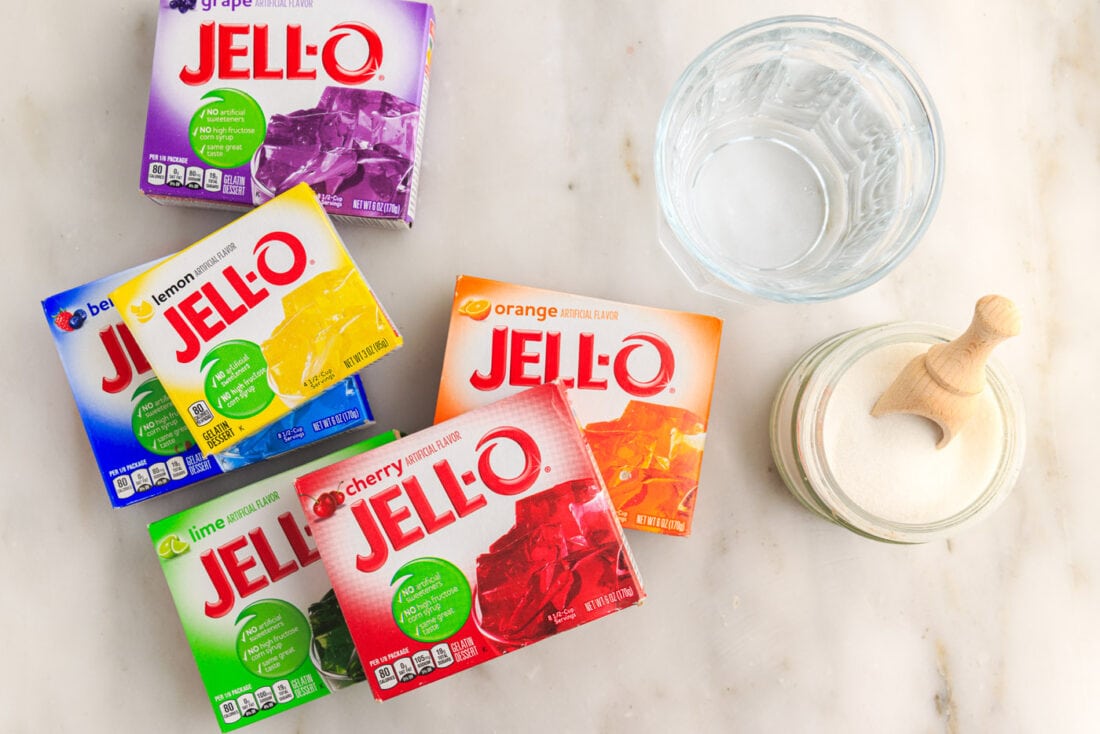 Ingredients for Jello Popsicles