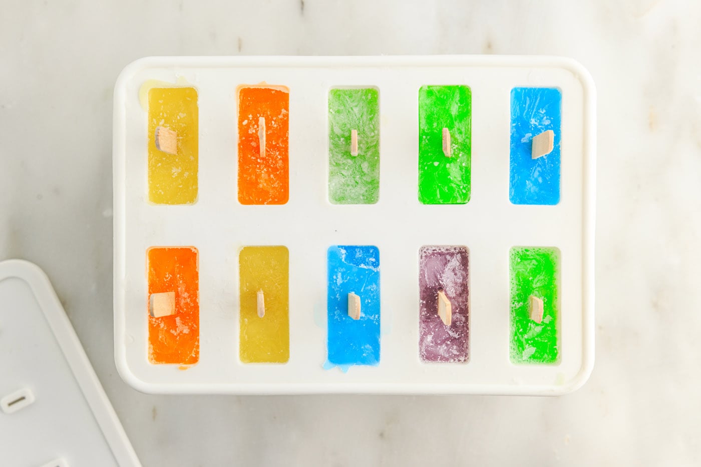 frozen jello popsicles in a mold