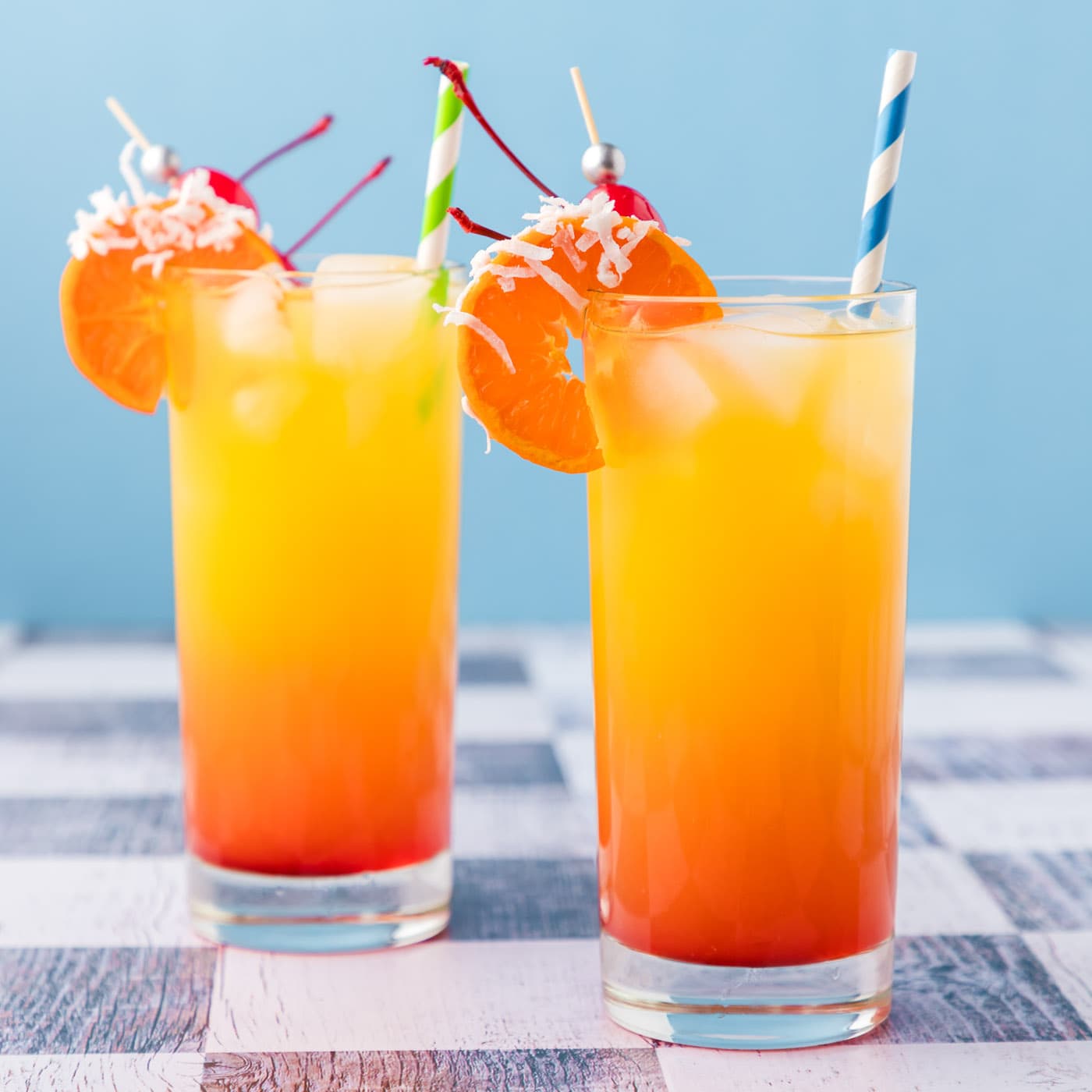 Malibu Sunset - Easy Fruity Cocktail! - Julie's Eats & Treats ®
