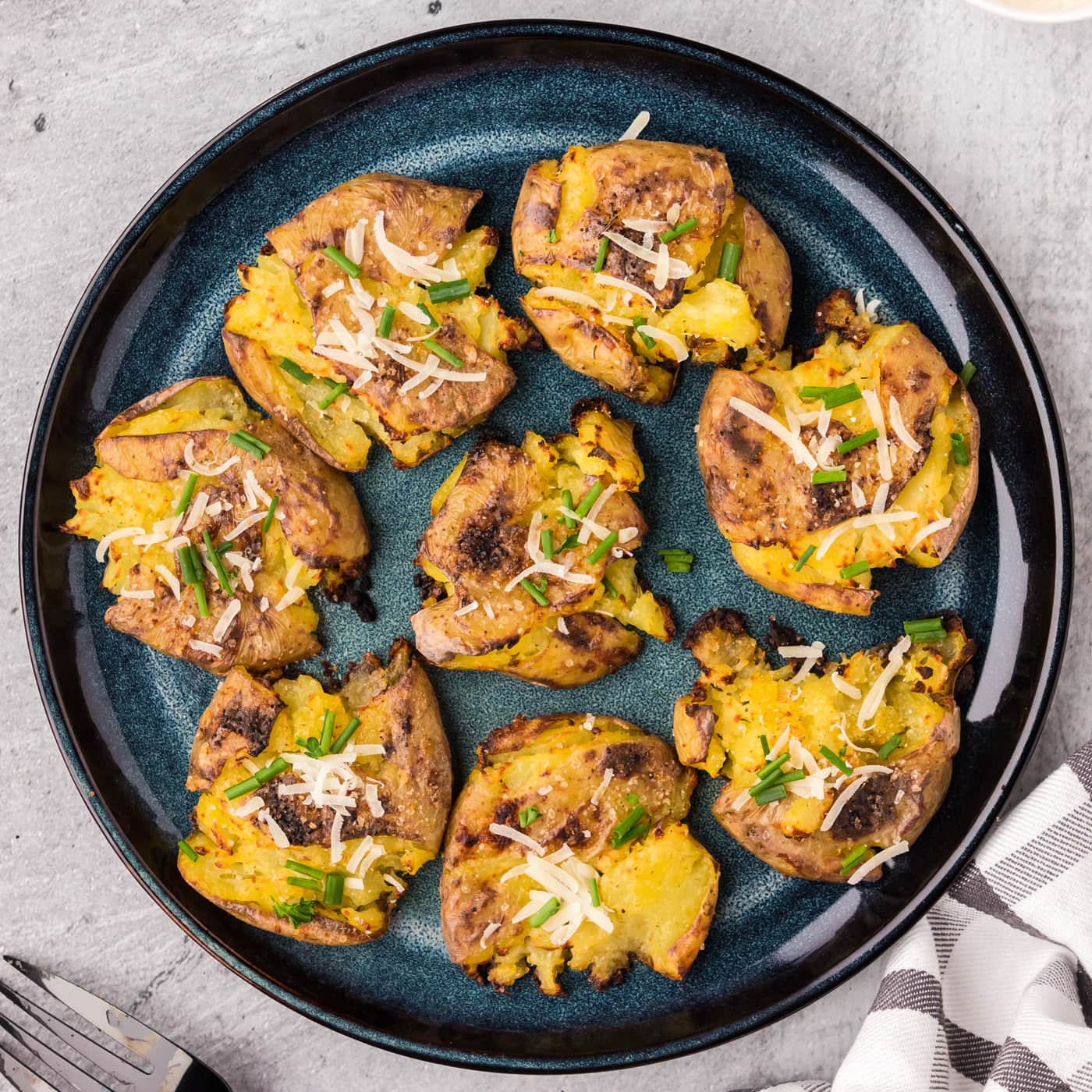 Smashed Breakfast Potato Skins - Easy Griddle Breakfast Recipe