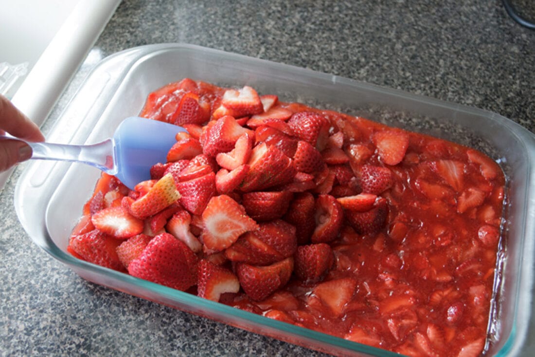 Pan of strawberries
