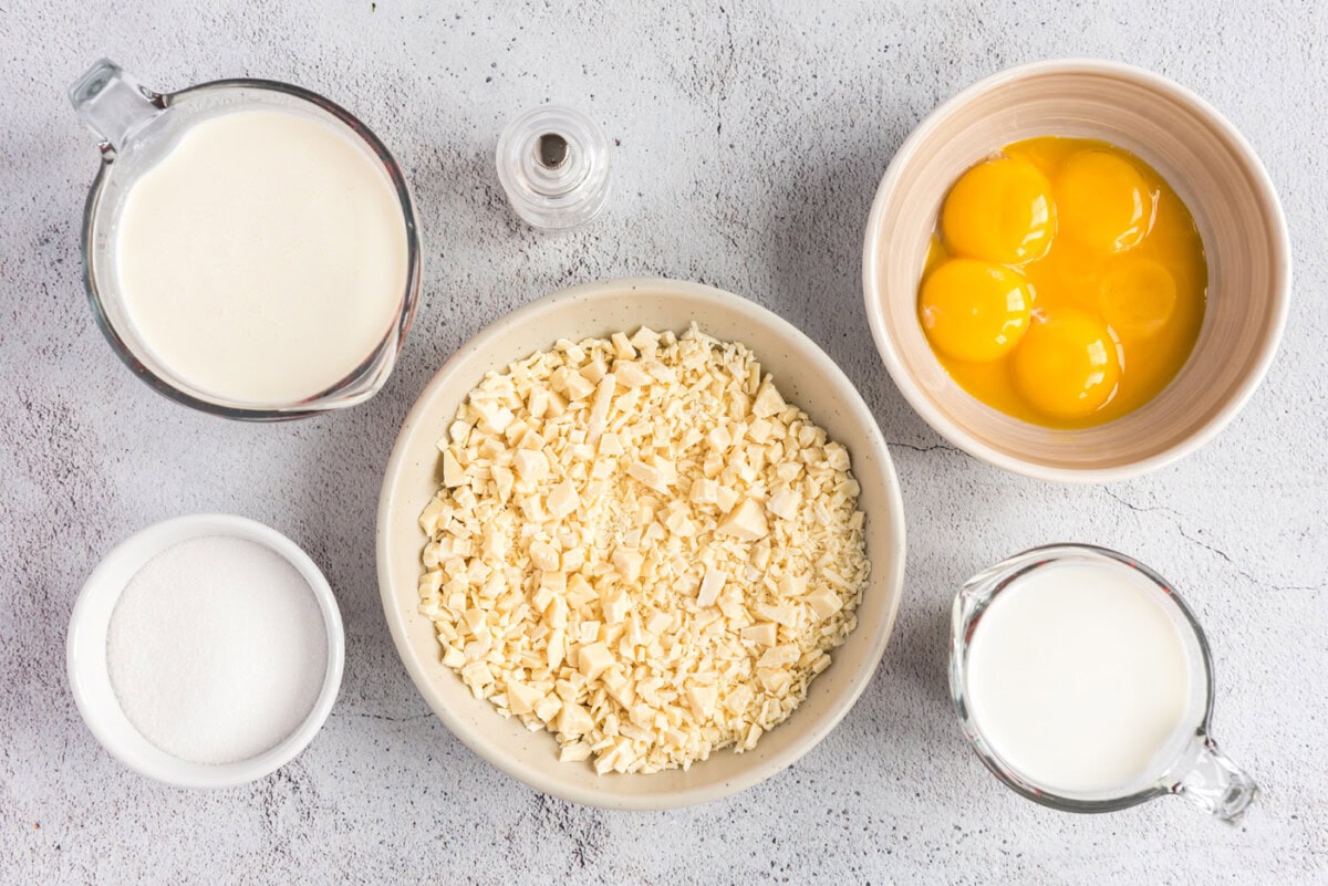 Ingredients for White Chocolate Ice Cream